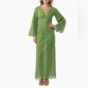 Trina Turk Pahala Long-Sleeve Lace Maxi Dress